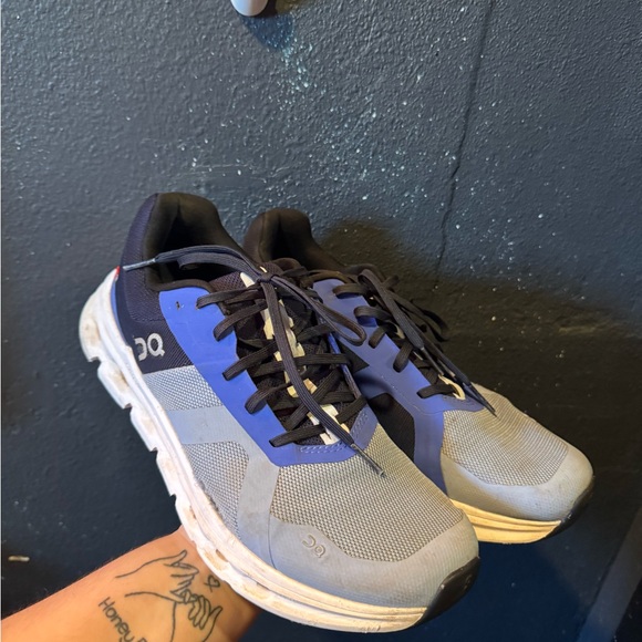 On Running Shoes - Women’s On Running Cloudrunner Dark Blue and Gray Sneakers